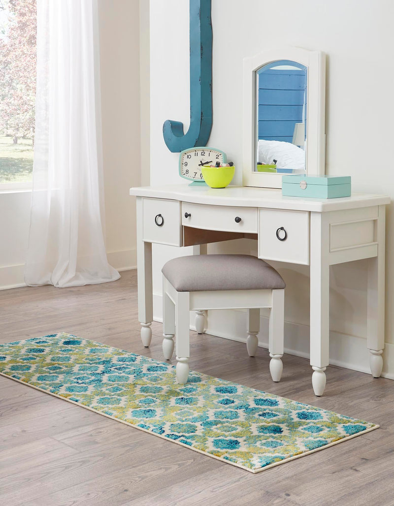 Oceanview Gardens Collection Area Rug -  Cove Runner Blue  lifestyle 25