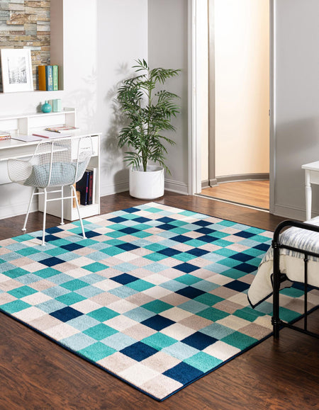 Oceanview Gardens Collection Area Rug -  Harbor