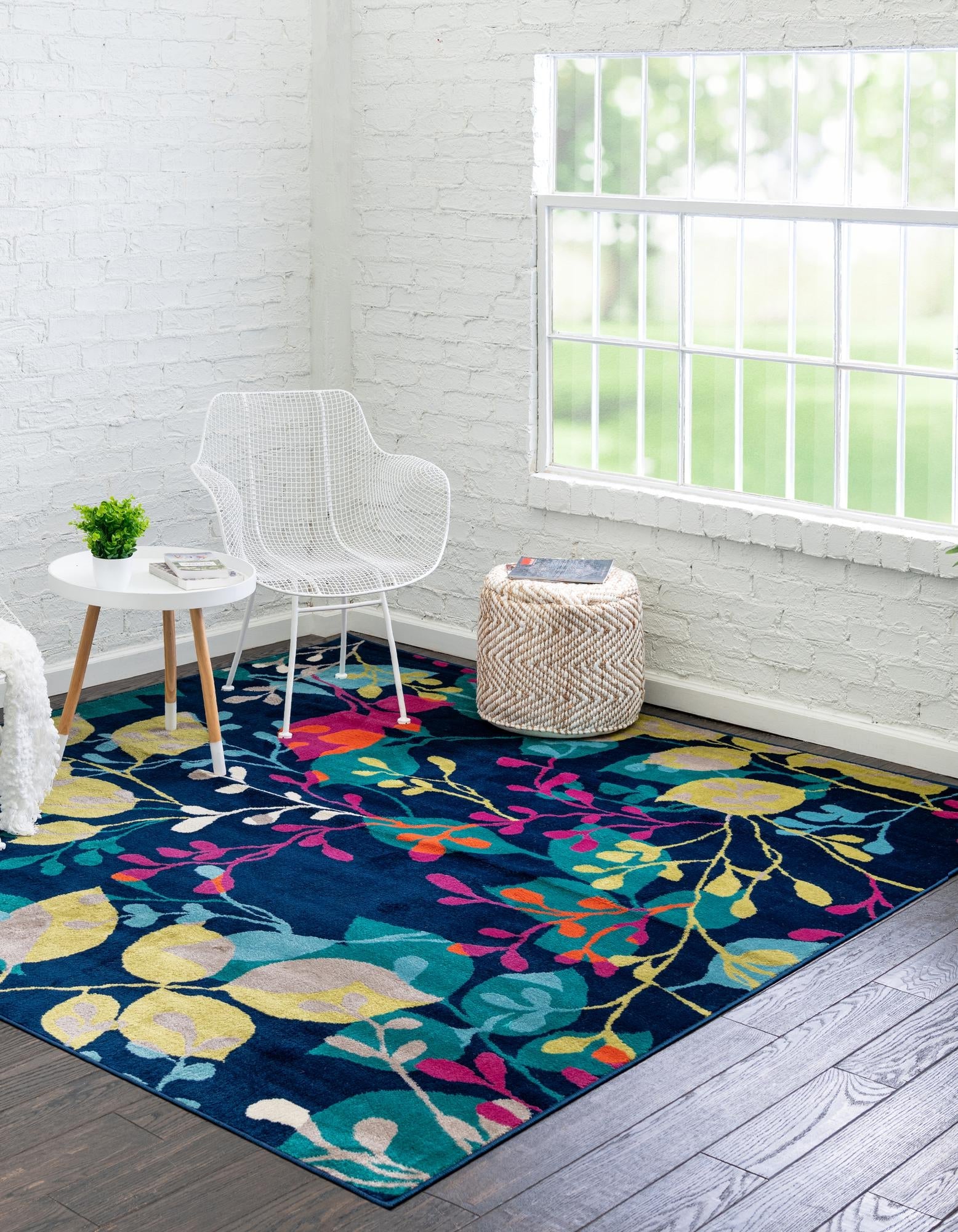 Oceanview Gardens Collection Area Rug -  Tidepool