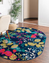 Oceanview Gardens Collection Area Rug -  Tidepool Oval Navy Blue  lifestyle 31