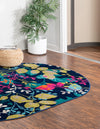 Oceanview Gardens Collection Area Rug -  Tidepool Oval Navy Blue  lifestyle 39