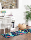 Oceanview Gardens Collection Area Rug -  Tidepool Runner Navy Blue  lifestyle 40