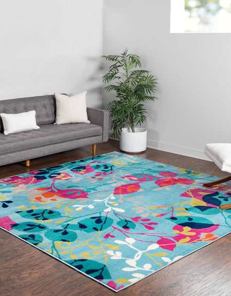 Oceanview Gardens Collection Area Rug -  Tidepool