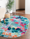 Oceanview Gardens Collection Area Rug -  Tidepool Oval Aqua  lifestyle 42