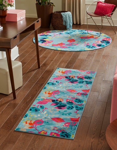 Oceanview Gardens Collection Area Rug -  Tidepool