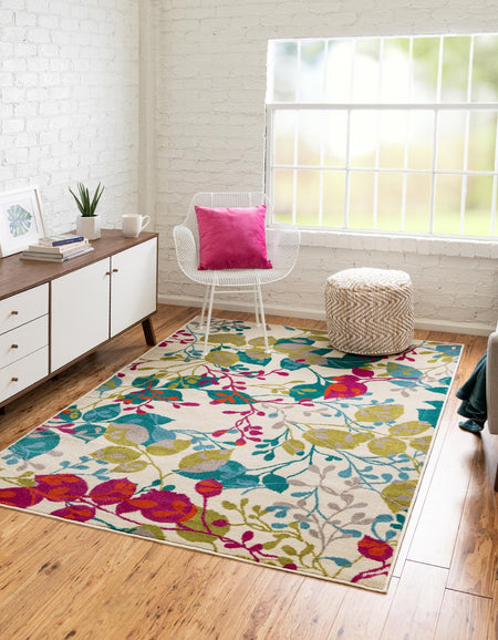 Oceanview Gardens Collection Area Rug -  Tidepool