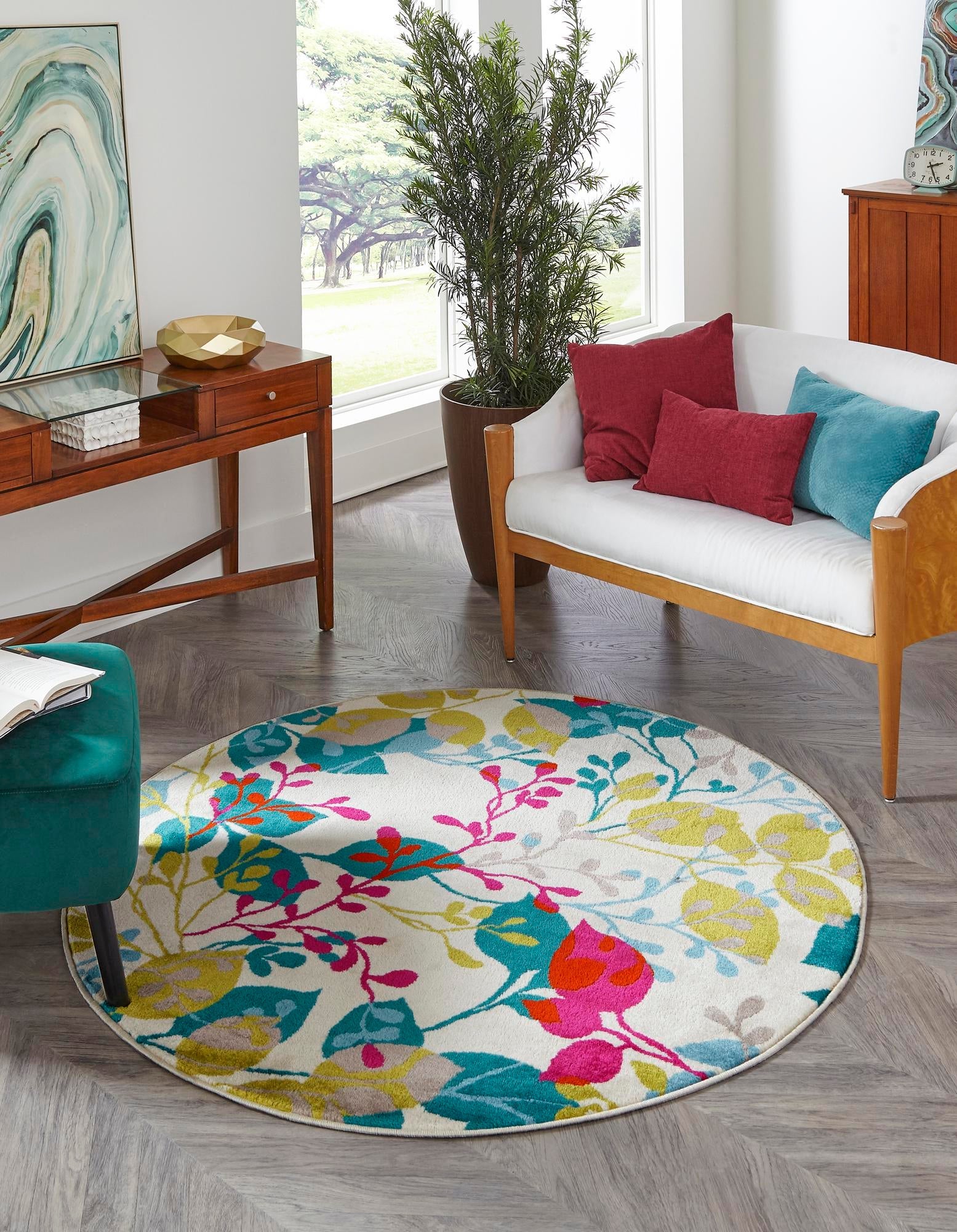 Oceanview Gardens Collection Area Rug -  Tidepool