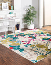 Oceanview Gardens Collection Area Rug -  Tidepool Square Ivory  lifestyle 34