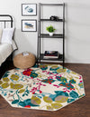 Oceanview Gardens Collection Area Rug -  Tidepool Octagon Ivory  lifestyle 28