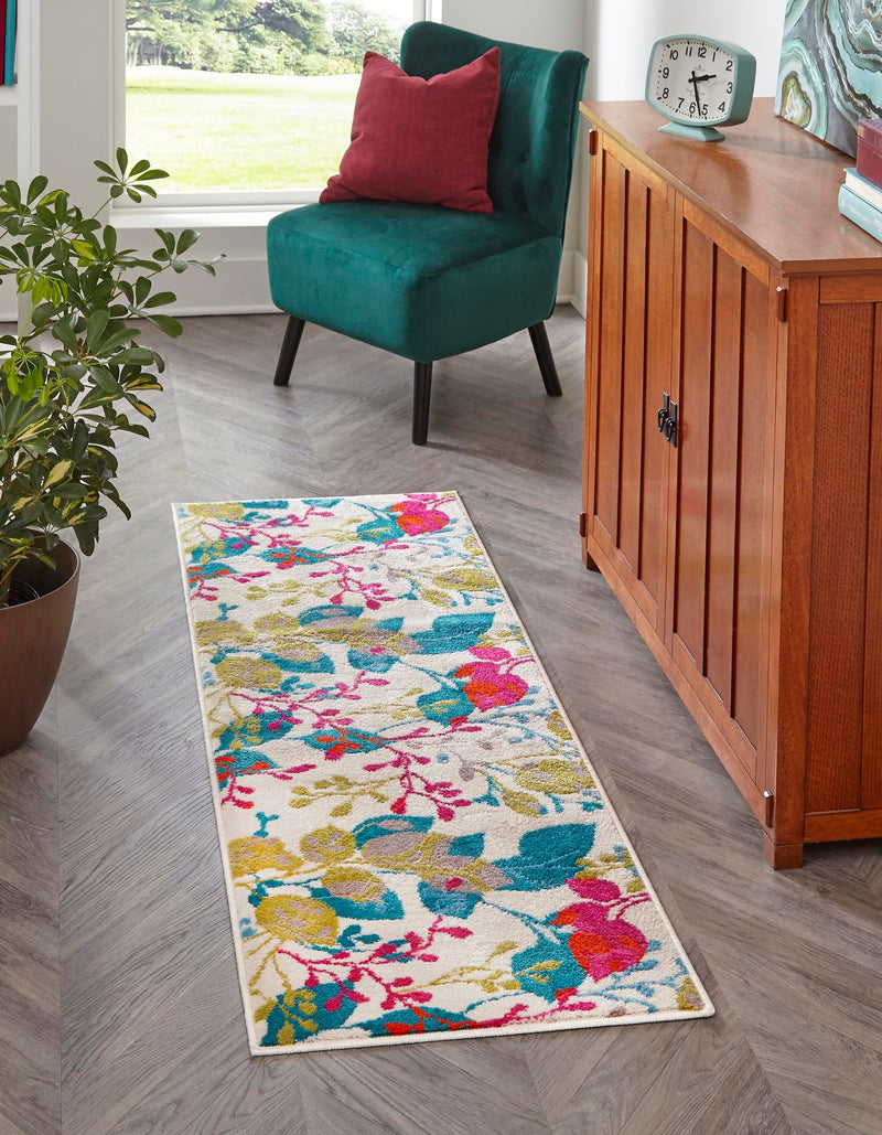 Oceanview Gardens Collection Area Rug -  Tidepool Runner Ivory  lifestyle 29