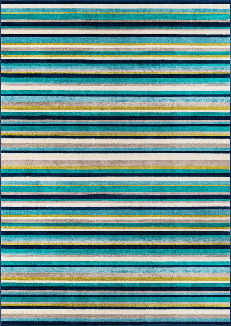 Oceanview Gardens Collection Area Rug -  Dune Rectangle Teal Main