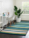 Oceanview Gardens Collection Area Rug -  Dune Rectangle Teal  lifestyle 3