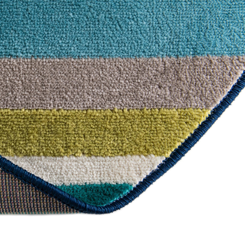 Oceanview Gardens Collection Area Rug -  Dune Round Teal  lifestyle 72