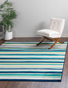 Oceanview Gardens Collection Area Rug -  Dune Square Teal  lifestyle 26