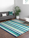 Oceanview Gardens Collection Area Rug -  Dune Square Teal  lifestyle 34