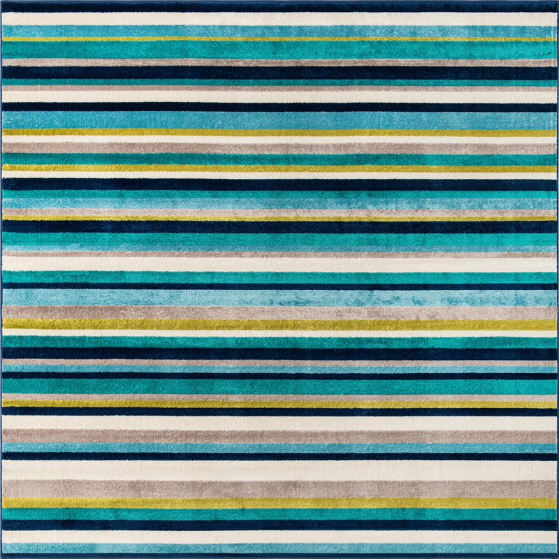 Oceanview Gardens Collection Area Rug -  Dune Square Teal  lifestyle 18