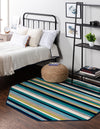 Oceanview Gardens Collection Area Rug -  Dune Octagon Teal  lifestyle 36