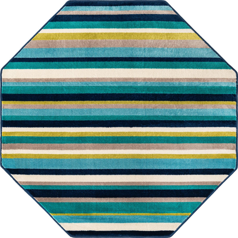 Oceanview Gardens Collection Area Rug -  Dune Octagon Teal  lifestyle 20