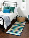 Oceanview Gardens Collection Area Rug -  Dune Runner Teal  lifestyle 29