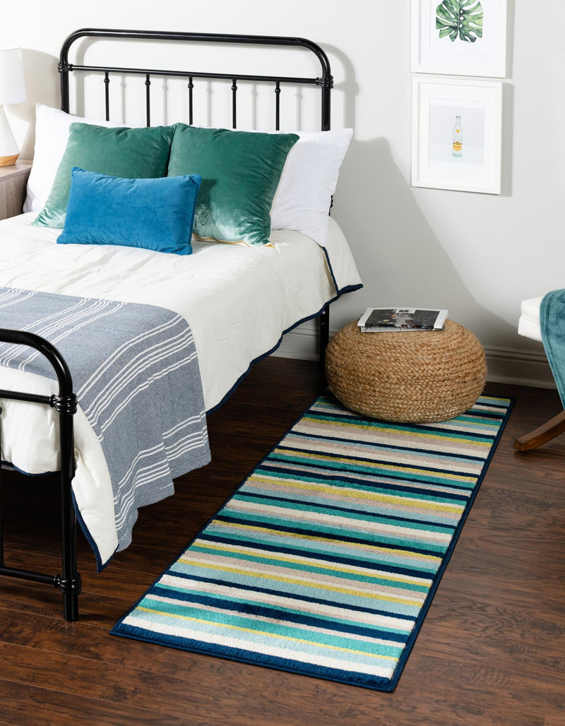 Oceanview Gardens Collection Area Rug -  Dune Runner Teal  lifestyle 29