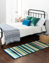 Oceanview Gardens Collection Area Rug -  Dune Runner Teal  lifestyle 37