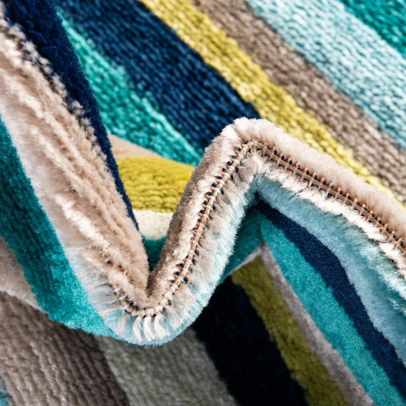 Oceanview Gardens Collection Area Rug -  Dune Runner Teal  lifestyle 71