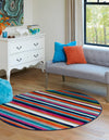 Oceanview Gardens Collection Area Rug -  Dune Round Multi  lifestyle 30