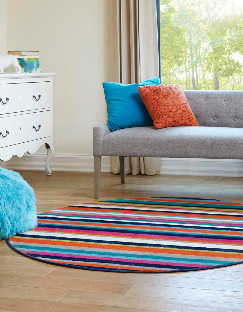 Oceanview Gardens Collection Area Rug -  Dune Round Multi  lifestyle 38