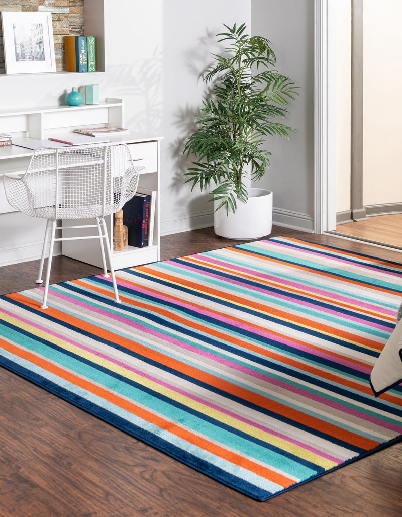 Oceanview Gardens Collection Area Rug -  Dune Square Multi  lifestyle 43