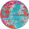 Oceanview Gardens Collection Area Rug -  Seabreeze Round Turquoise  lifestyle 9