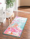 Oceanview Gardens Collection Area Rug -  Seabreeze Runner Turquoise  lifestyle 18