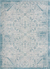 Tribal Terrace Treasures Collection Area Rug - Mayan Marina (Teal) Rectangle Teal Main