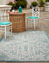 Tribal Terrace Treasures Collection Area Rug - Mayan Marina (Teal) Rectangle Teal  lifestyle 2