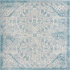 Tribal Terrace Treasures Collection Area Rug - Mayan Marina (Teal) Square Teal Main