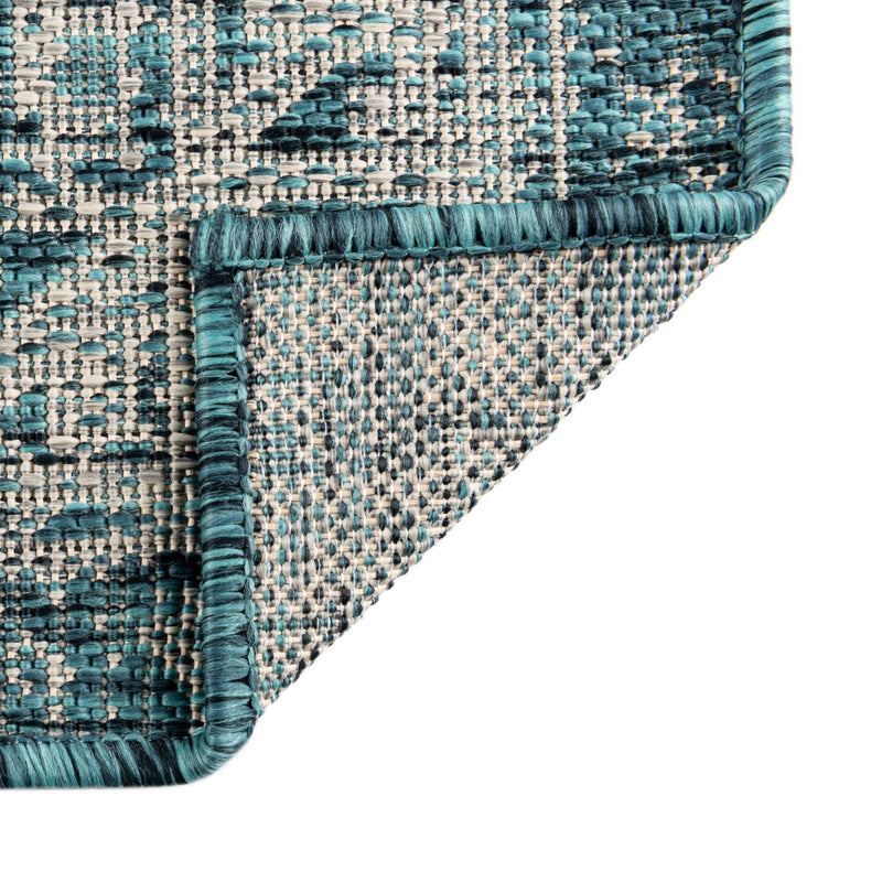 Tribal Terrace Treasures Collection Area Rug - Mayan Marina (Teal) Runner Teal  lifestyle 7