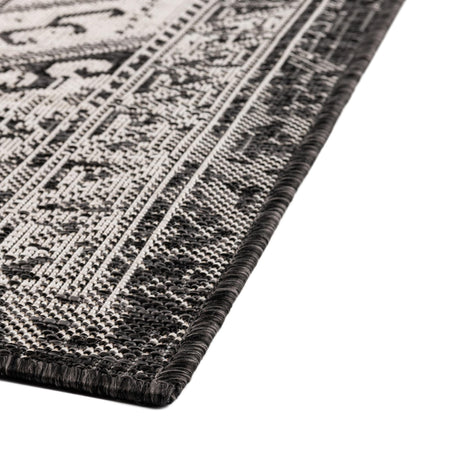 Tribal Terrace Treasures Collection Area Rug - Mayan Marina (Charcoal Gray)