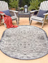 Tribal Terrace Treasures Collection Area Rug - Mayan Marina (Charcoal Gray)