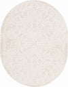 Tribal Terrace Treasures Collection Area Rug - Mayan Marina (Light Gray) Oval Light Gray Main