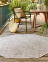 Tribal Terrace Treasures Collection Area Rug - Mayan Marina (Light Gray) Octagon Light Gray  lifestyle 2