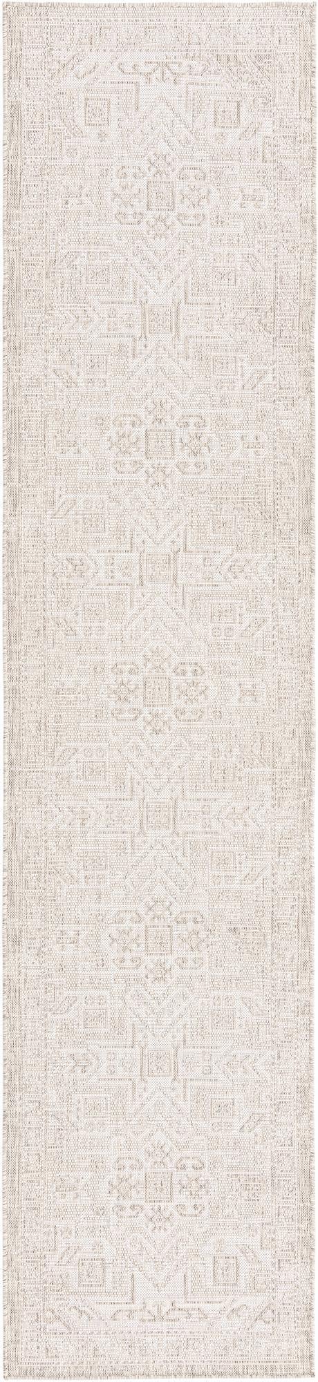 Tribal Terrace Treasures Collection Area Rug - Mayan Marina (Light Gray) Runner Light Gray Main