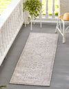 Tribal Terrace Treasures Collection Area Rug - Mayan Marina (Light Gray) Runner Light Gray  lifestyle 0