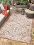 Tribal Terrace Treasures Collection Area Rug - Mayan Marina (Rust Red)