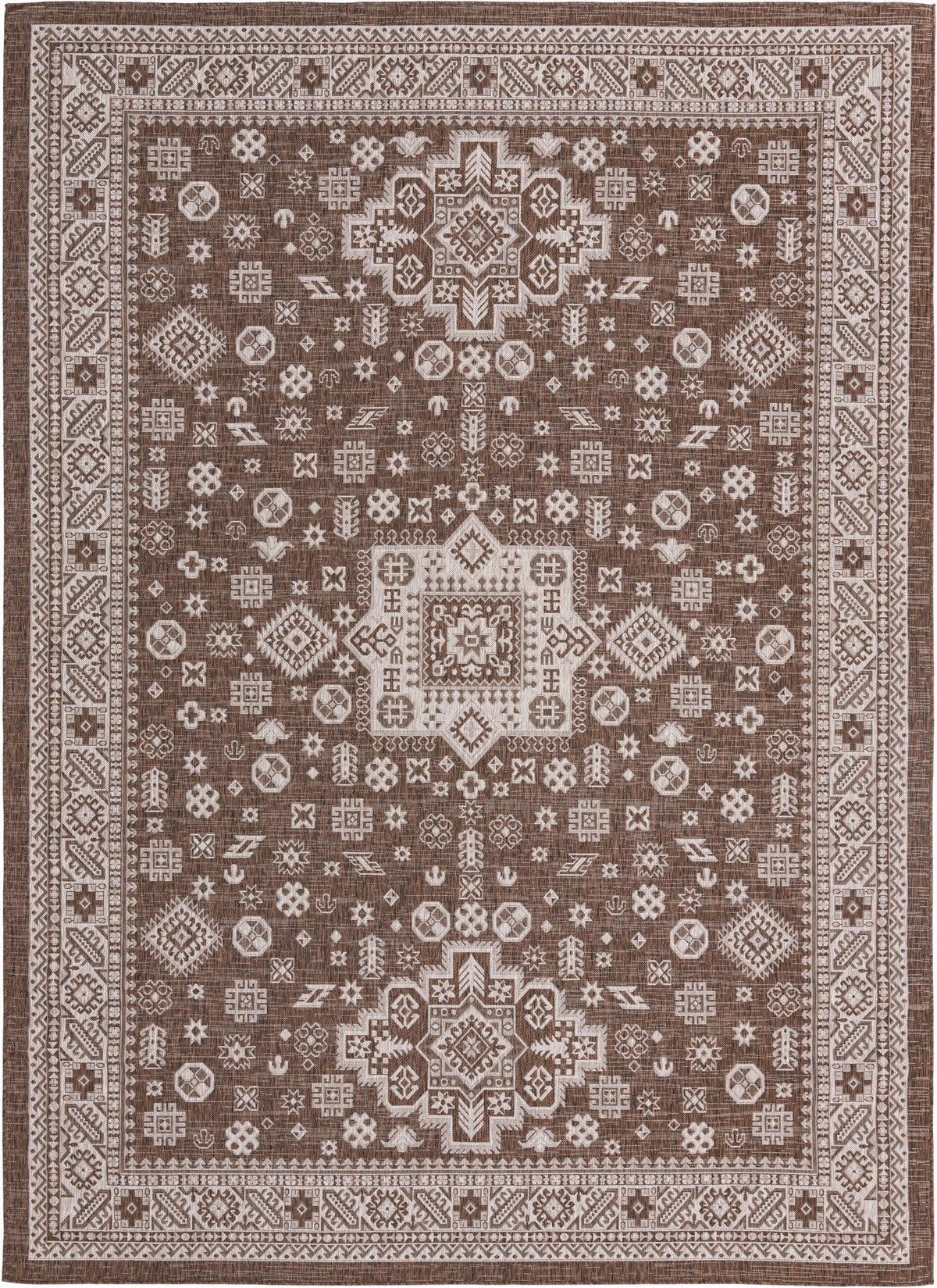 Tribal Terrace Treasures Collection Area Rug -  Incan Isle (Brown) Rectangle Brown  lifestyle 2