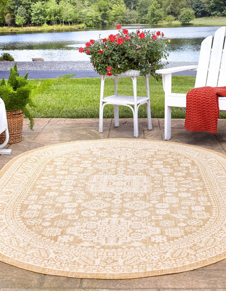 Tribal Terrace Treasures Collection Area Rug -  Incan Isle (Natural)