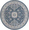 Tribal Terrace Treasures Collection Area Rug -  Incan Isle (Blue) Round Blue Main