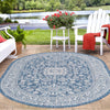 Tribal Terrace Treasures Collection Area Rug -  Incan Isle (Blue) Oval Blue  lifestyle 19