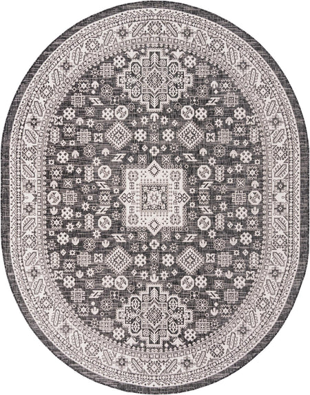 Tribal Terrace Treasures Collection Area Rug -  Incan Isle (Charcoal Gray)