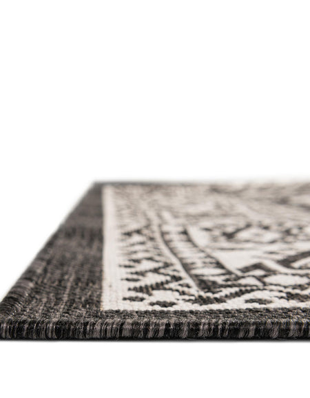 Tribal Terrace Treasures Collection Area Rug -  Incan Isle (Charcoal Gray)