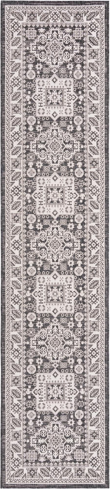 Tribal Terrace Treasures Collection Area Rug -  Incan Isle (Charcoal Gray)