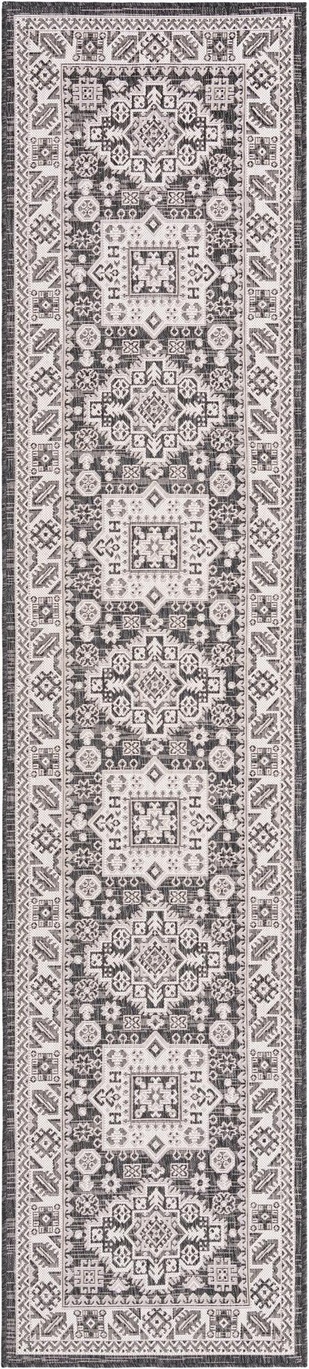 Tribal Terrace Treasures Collection Area Rug -  Incan Isle (Charcoal Gray)